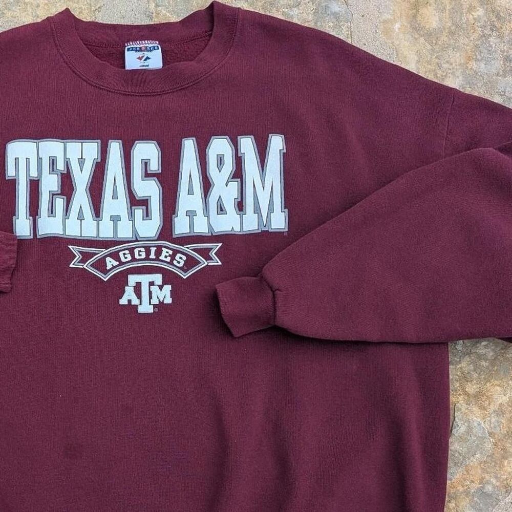 Vintage Texas A&M 2XL Jerzees Burgundy Red College Sweatshirt made in USA
